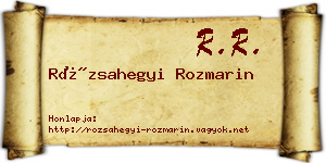 Rózsahegyi Rozmarin névjegykártya